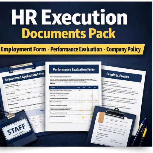 HR Execution Documents Pack – Employment Form, Performance Evaluation & Company Policy