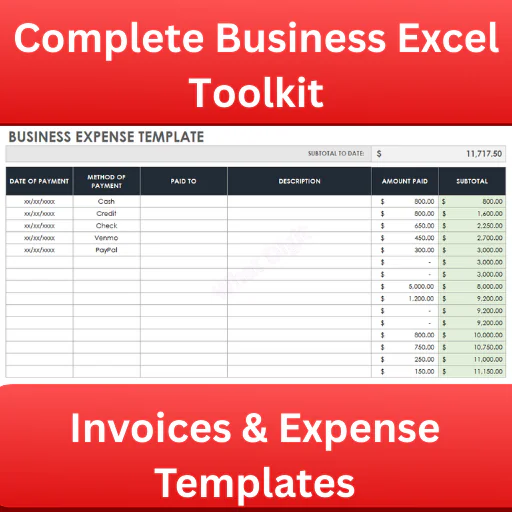 Business Excel Templates Bundle | Finance, Invoices, Budget & Operations Spreadsheets