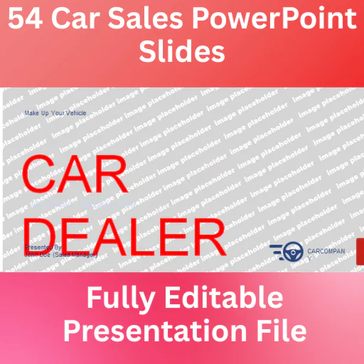 54 Car Sales PowerPoint Slides | Editable Blank White, Gold, Green, Purple, Sangaria & Orange Themes