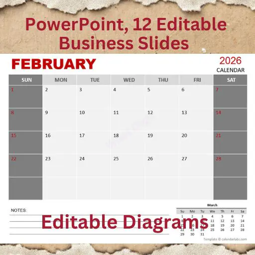 2026 Monthly Calendar PowerPoint Template – 12 Editable Business Slides