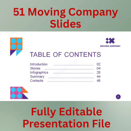 51 Animated Moving Company PowerPoint Slides | Editable Presentation Template