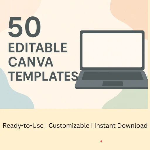 50 Editable Canva Templates | Social Media, Business & Marketing Bundle