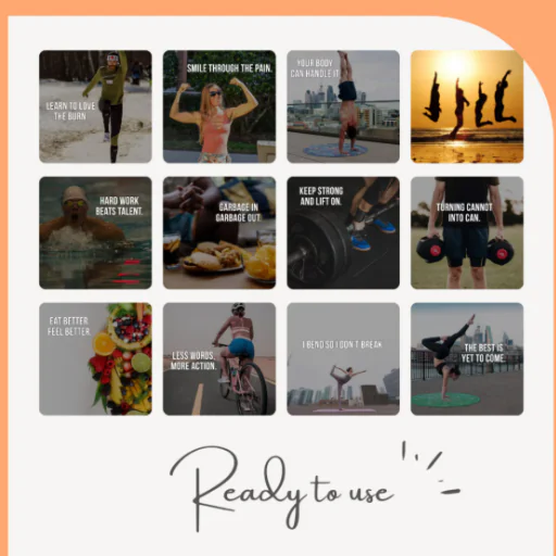 500 Fitness Quotes For Your Instagram| Get a Cohesive Instagram Feed With One Purchase| VOL- 1
