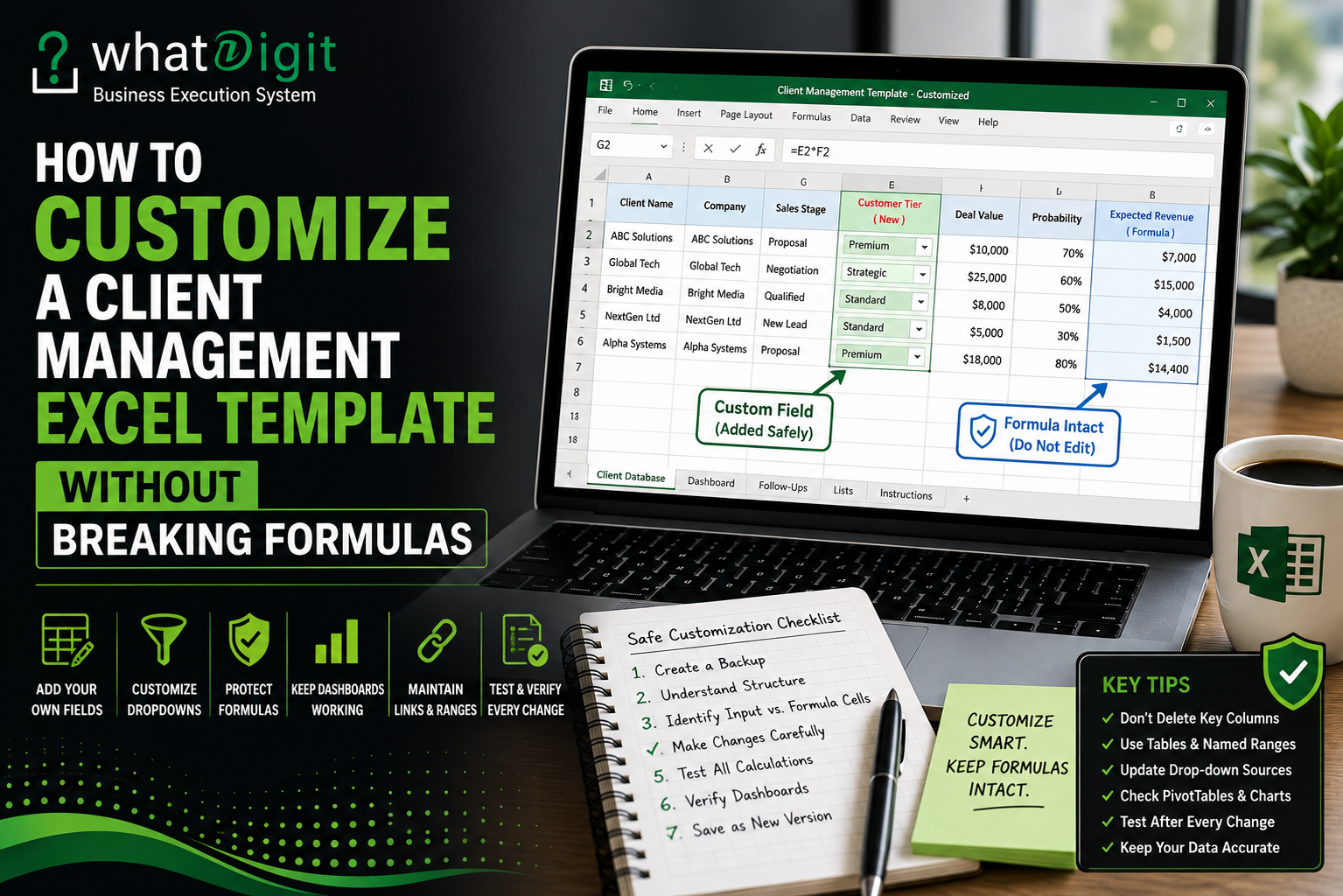 How to Customize a Client Management Excel Template Without Breaking Formulas