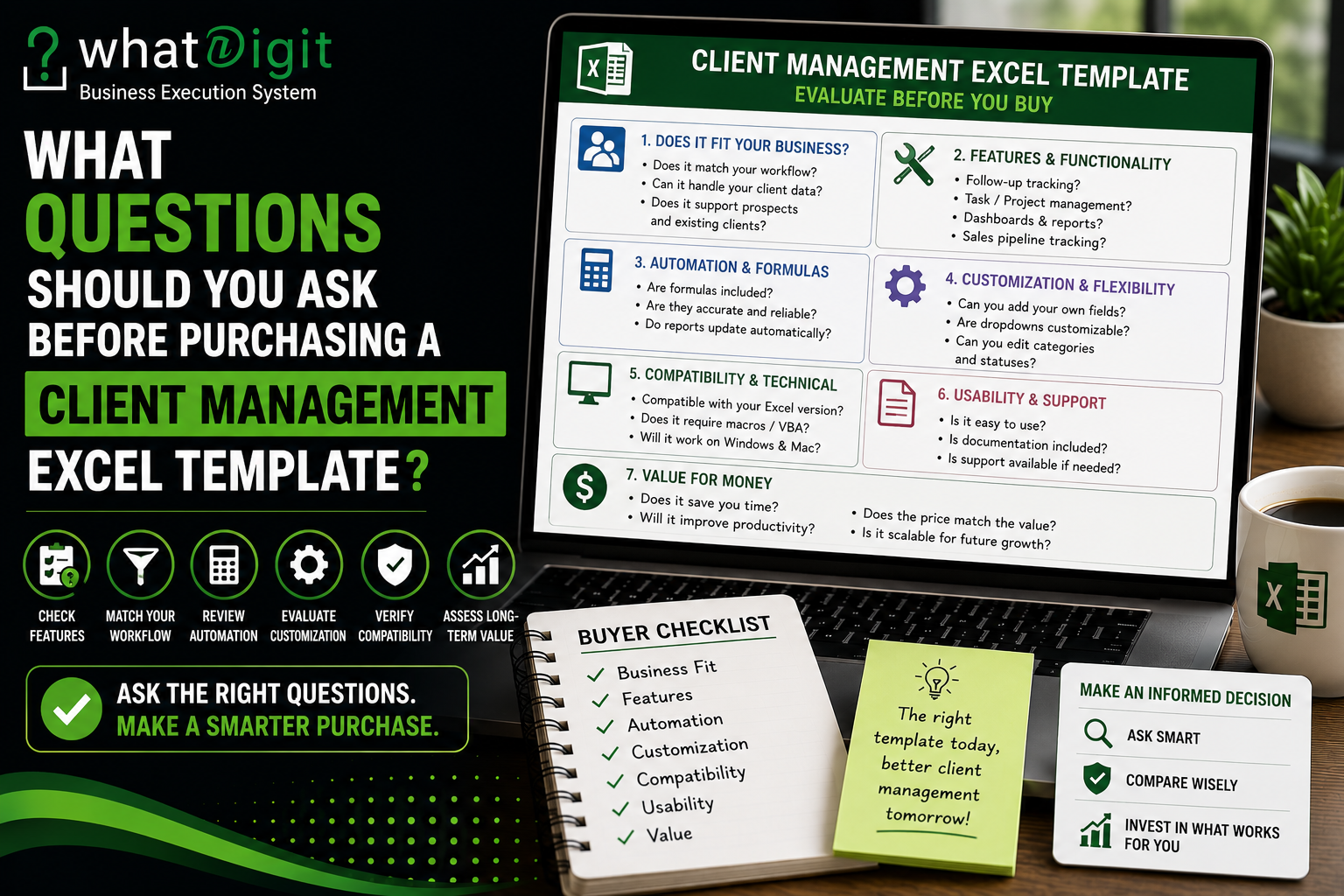 Questions to Ask Before Purchasing a Client Management Excel Template