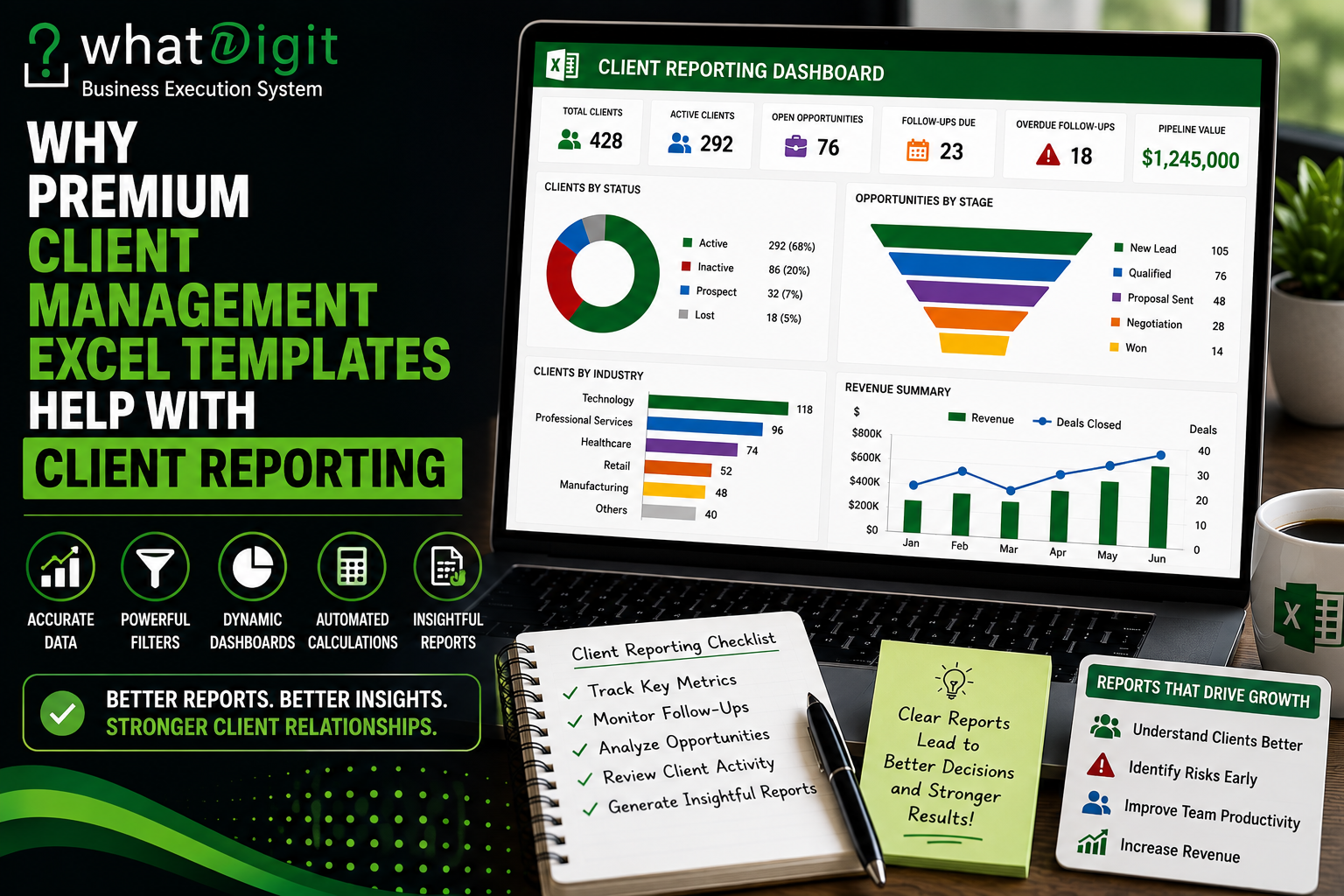 Why Premium Client Management Excel Templates Help With Client Reporting?