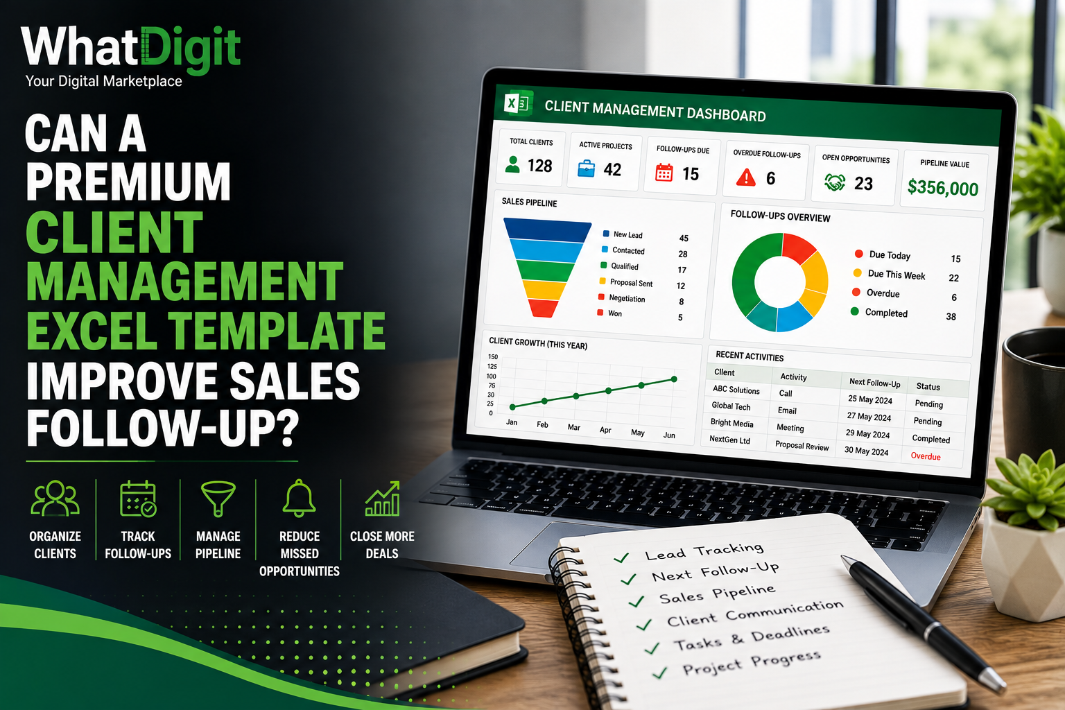 Can a Premium Client Management Excel Template Improve Sales Follow-Up?